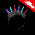 LED Spike Mohawk Premium Black Headband
